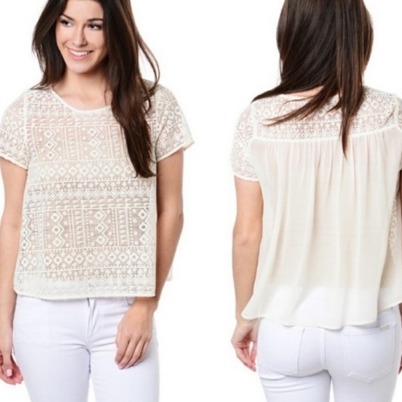 Joie sevan silk geometric cream top small - Picture 1 of 5